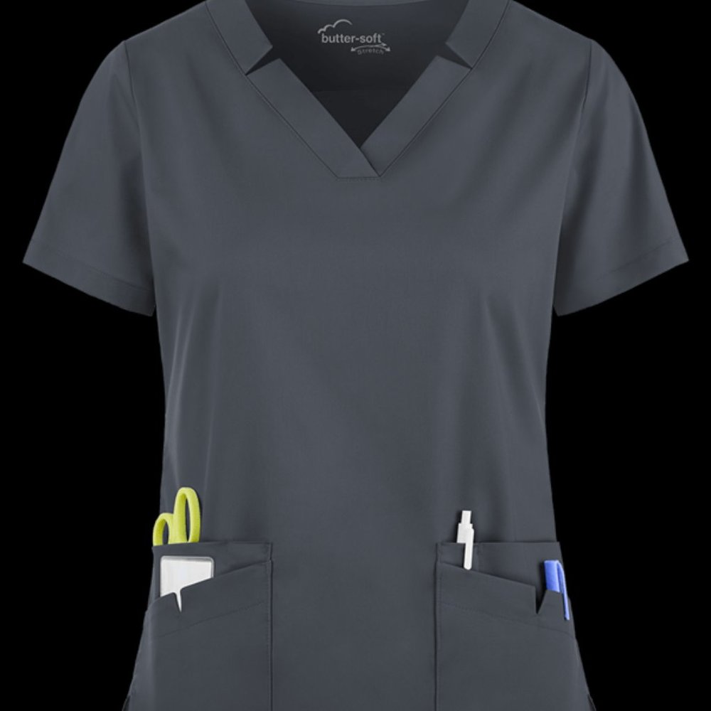 UA Butter-Soft V-neck Notch Scrub Top and Joggers